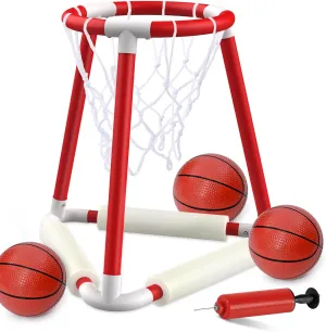 Pool Basketball Hoop - Floating Basketball Set for Fun Indoor Outdoor Play, Pool Games for Kids and Adults