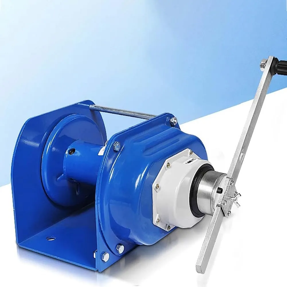 Portable Boat Trailer Winch, Heavy Duty Hand Winch with Hook, Manual Operated 2-Way Ratchet Winch, Caravan Puller for Car/Construction, Portable Hand Crank Trailer Towing for Truck,3 ton 30m