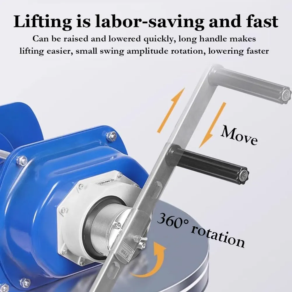 Portable Boat Trailer Winch, Heavy Duty Hand Winch with Hook, Manual Operated 2-Way Ratchet Winch, Caravan Puller for Car/Construction, Portable Hand Crank Trailer Towing for Truck,3 ton 30m