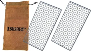 Portable Bushcraft Stainless BBQ Cooking Grill Grate, Bamboo Cutting Board, Burlap Bag, Mini Knife, Fire Starter Kits. Camping, Campfires, Backpacking, Hunting & Fishing Gear