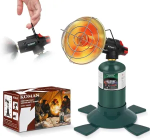 Portable Propane Heater，Garage Heater Patio Heater Golf Cart Heater Camping Heater 4100BTU Power with Control Valve Cordless 1lb Small Propane Foldable Gas Tank Holder for Tent Hiking Ice Fishing
