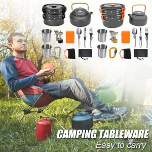 Pot Tableware Outdoor Set Kit Secure payments Big savings event Camping Equipment Hiking Picnic Cooking Travel BBQ Outdoor Cookware Kitchen Aluminum