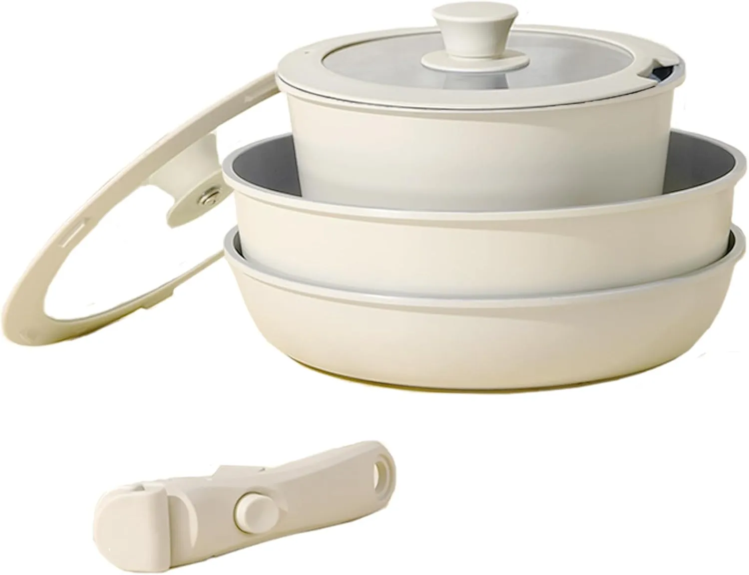 Pots and Pans Set, Nonstick Detachable Handle Cookware Set, Induction Kitchen Cookware Set with Removable Handle, Healthy Non Stick Cookware, Dishwasher ＆ Oven Safe, PFOA Free