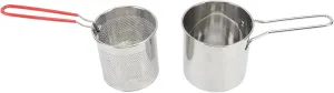 Pots Pans Pot Compact Portable Cooking Pan with Strainer Non Stick Deep Saute Ergonomic Handle Olecranon Type Diversion for Home Camping Stainless Steel Frying Stainless (5 Piece Set:Frying Pot