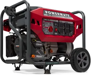 Powermate PM4500 4,500-Watt Dual-Fuel Compatible Portable Generator - Gas and Propane - COsense Technology - Reliable Power Solution for Home, Camping, and Emergency Backup - 49 State/CSA - Red/Black