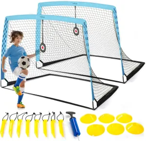Premium Backyard Soccer Goal Set – Includes Portable Pop-Up Goals, Heavy-Duty Nets, Training Balls, and Full Equipment for Kids and Toddlers – Ideal for Outdoor Play & Skill Development