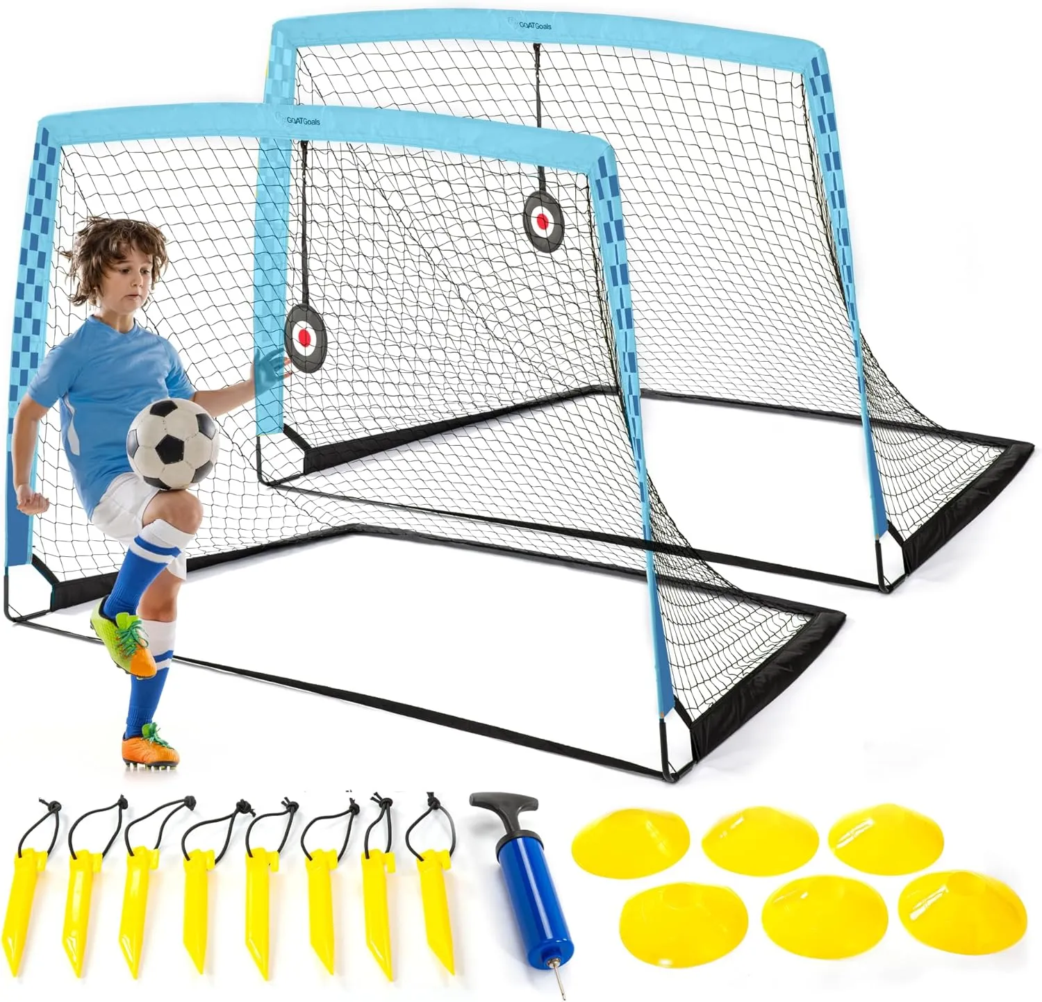 Premium Backyard Soccer Goal Set – Includes Portable Pop-Up Goals, Heavy-Duty Nets, Training Balls, and Full Equipment for Kids and Toddlers – Ideal for Outdoor Play & Skill Development