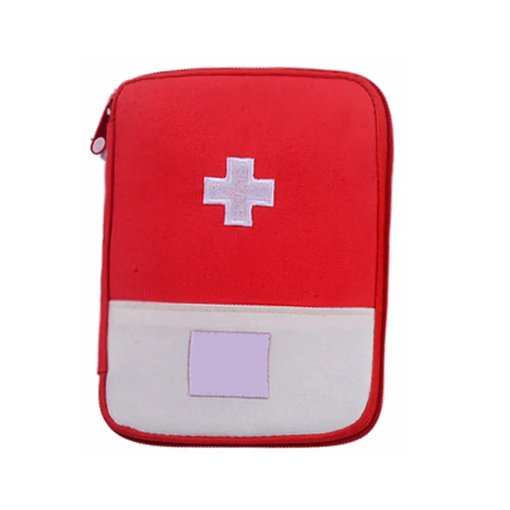 Premium Mini Portable First Aid Kit – Compact Medical Emergency Organizer, Household Medicine Storage Bag for Outdoor Use, Oxford Cloth with Rubber Lining, Available in Blue and Red (L: 18x13cm, S: 15x10.5cm)