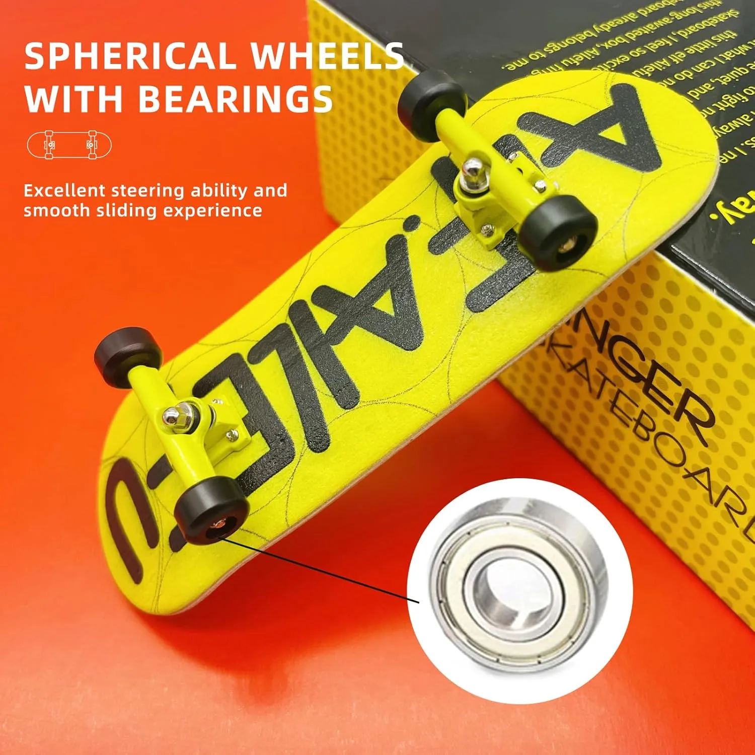 Pro Fingerboard 32mm Wooden Board Professional Finger Skateboard Trucks CNC Wheels with Bearings (AILEFU)