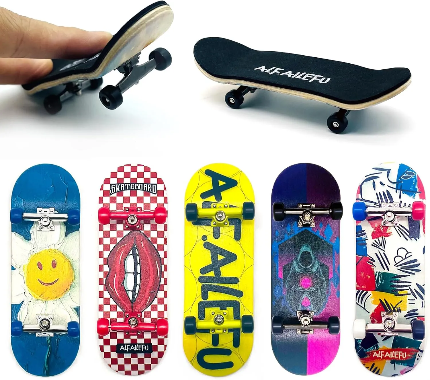 Pro Fingerboard 32mm Wooden Board Professional Finger Skateboard Trucks CNC Wheels with Bearings (Dream)
