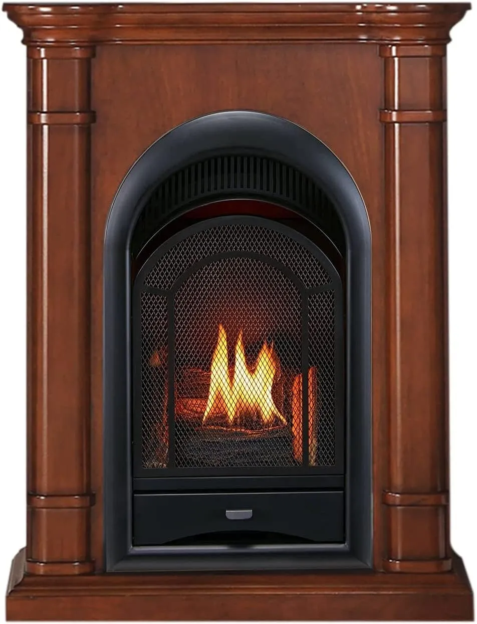 ProCom Dual Fuel Vent Free Gas Fireplace System - 15,000 BTU, T-Stat Control, AppleSpice Finish - Model# PCS150T-3AS