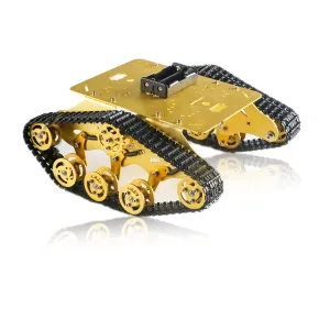 Professional SZDoit TS300 Shock Absorption Robot Tank Car Chassis with Suspension, Robotic Platform for Arduino, Raspberry Pie, for Steam Maker Learning Kit (Yellow)