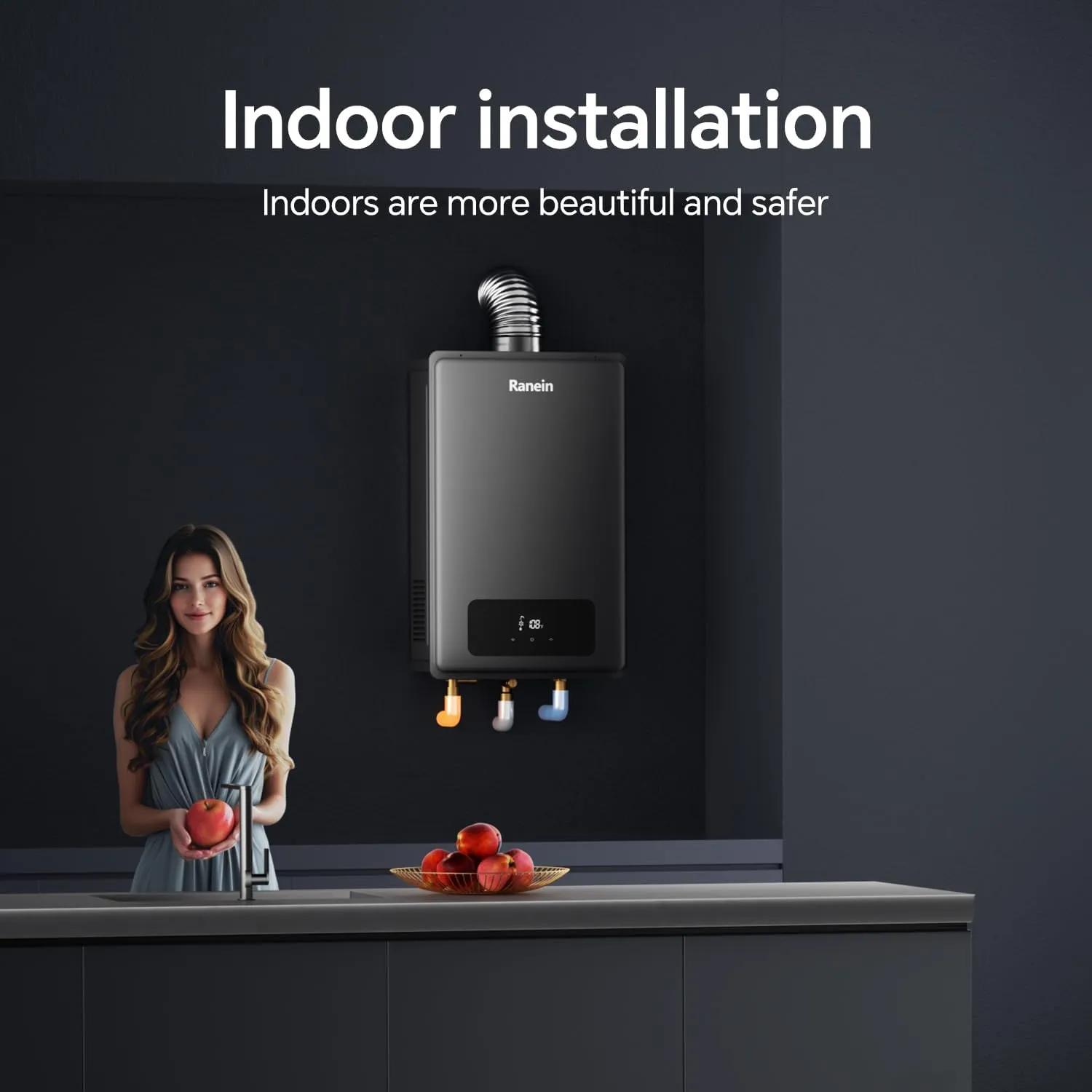 Propane Gas Tankless Water Heater, Indoor Max 5.3 GPM, 130,000 BTU Instant Hot Water Heater