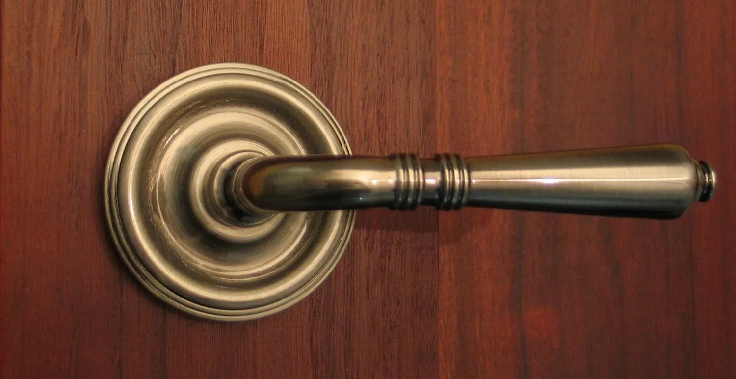 Providence by FPL- Solid Brass Passage Lever Set for Closet/Hallway Doors, 2-3/4" Backset, Antique Brass Finish