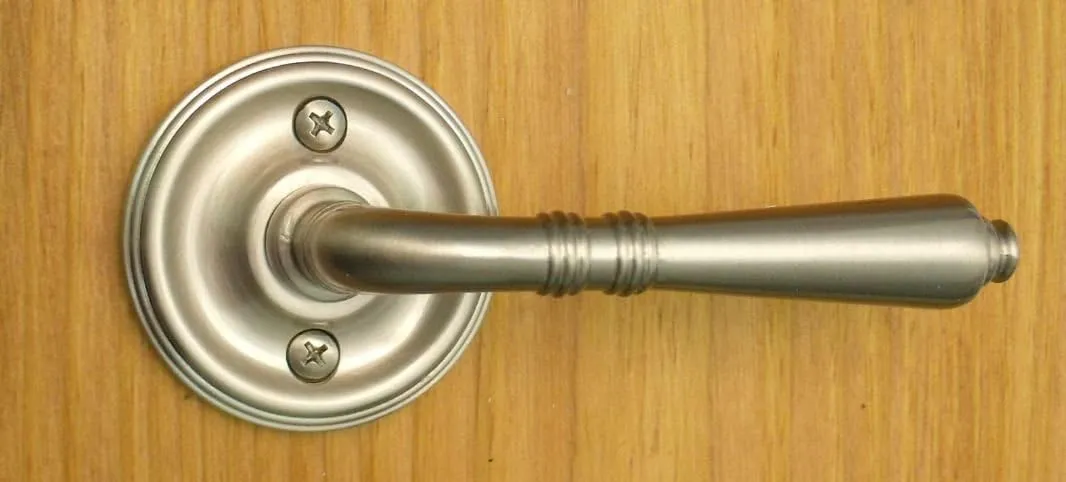 Providence by FPL- Solid Brass Passage Lever Set for Closet/Hallway Doors, 2-3/4" Backset, Satin Nickel Finish