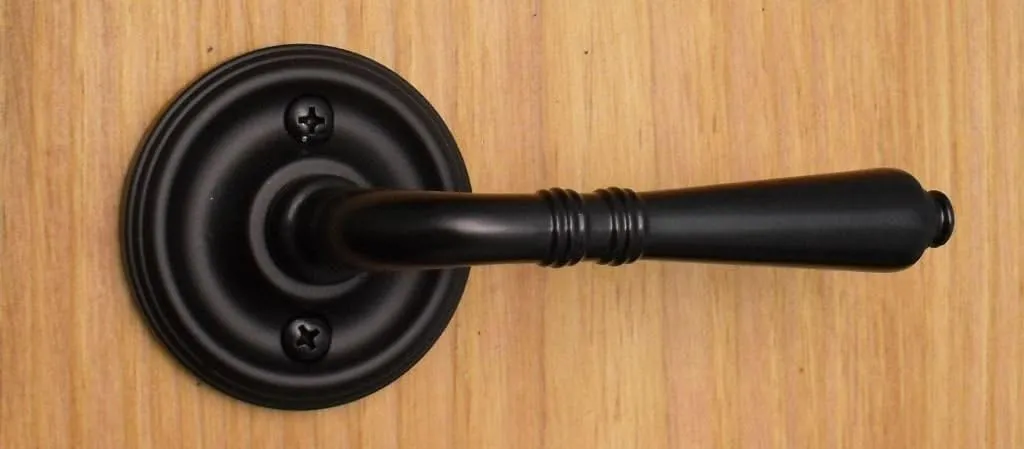 Providence by FPL- Solid Brass Passage Lever Set for Closet/Hallway Doors, 2-3/8" Backset, Black Finish