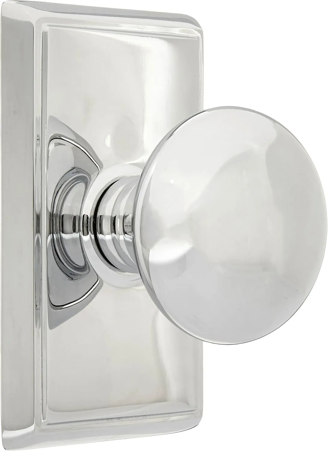 Providence Door Set with Round Brass Knobs Passage in Polished Chrome. Doorsets.
