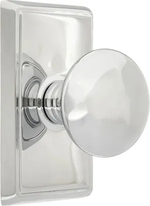 Providence Door Set with Round Brass Knobs Passage in Polished Chrome. Doorsets.