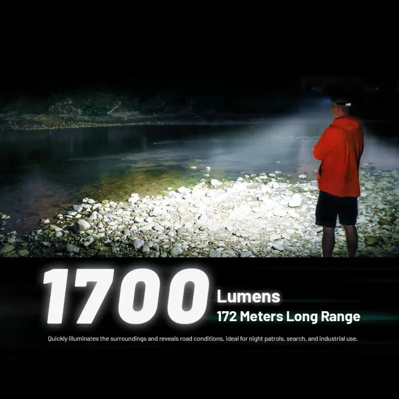 Rechargeable LED Headlamp 1700 Lumens with White and Red Lights for Hiking/Trekking