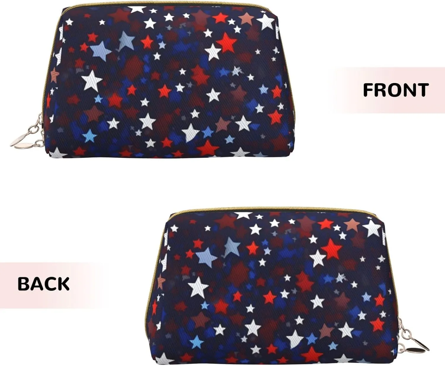 Red Blue Stars Toiletry Pouch, Travel-Friendly Makeup Organizer For Makeup Brushes, Lipsticks