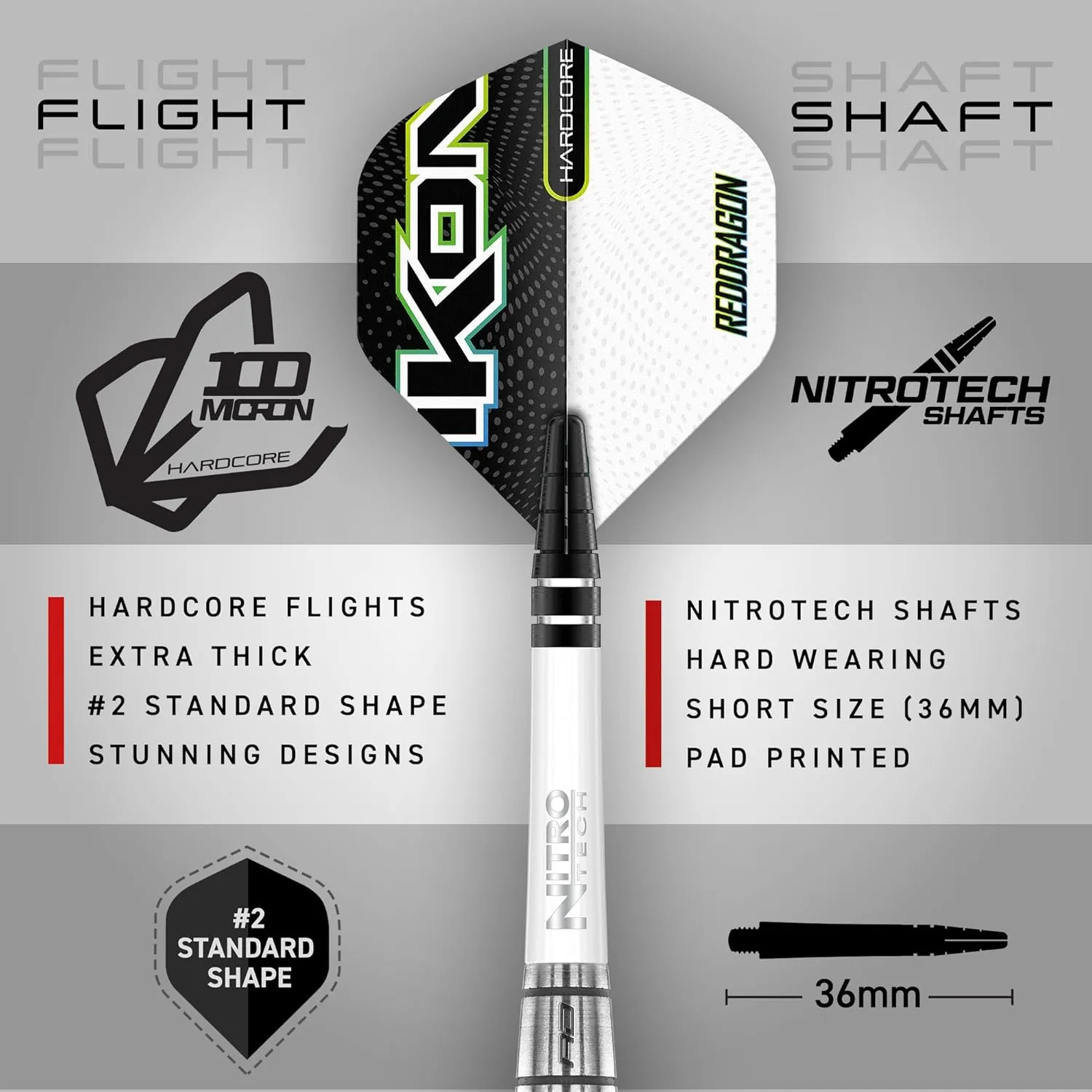 RED DRAGON Ikon Signature Series Professional Tungsten Steeltip Darts Set with Flights and Stems
