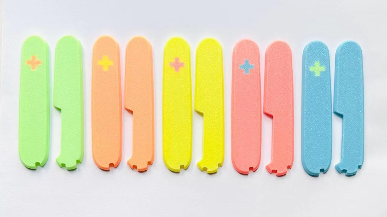 Replacement Covers For Victorinox Scales Plus 91mm Plastic Handles With Extra Pen Slot Glow In The Dark (Pink)