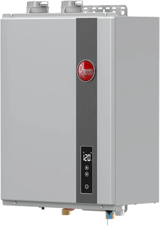 Rheem RRTGH95DVLP3701178 Rheem RTGH Series 9.5 GPM 199,900 BTU 120 Volt Residential Indoor Liquid Propane Tankless Water Heater Stainless Steel