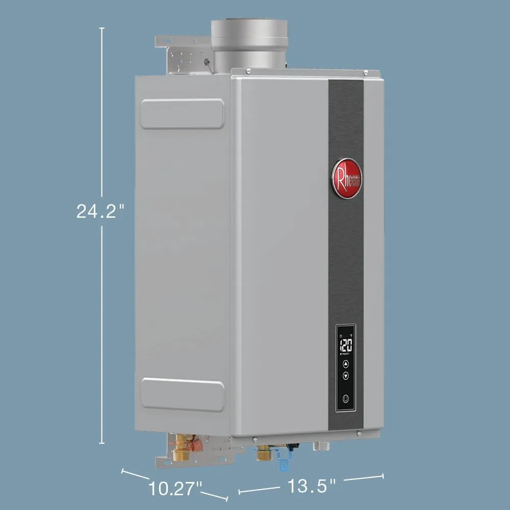 Rheem RTG-70DVLP-3 High Efficiency Non-Condensing Indoor Tankless Liquid Propane Water Heater, 7.0 GPM