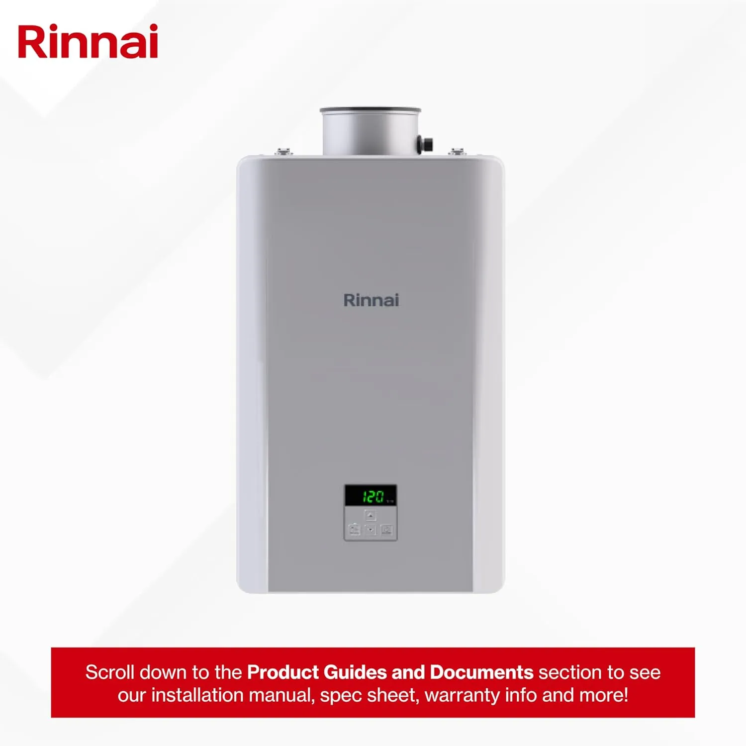 Rinnai RE140iP Non-Condensing Propane Tankless Water Heater, Up to 5.3 GPM, Indoor Installation, 140,000 BTU