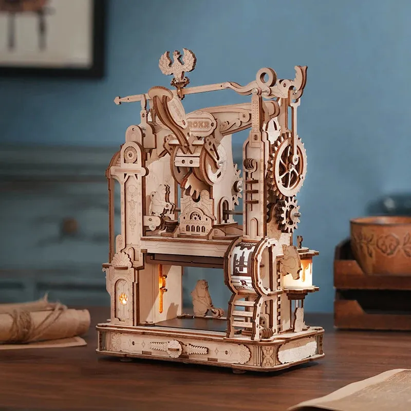 Robotime Rokr Printing Press 3D DIY Puzzle Gifts for Boyfriend Family Wooden ToysLED Light Building Block Kit Play LK602