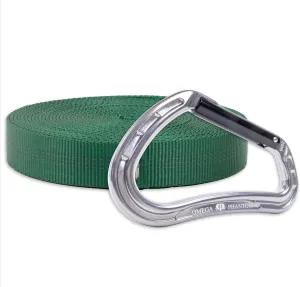 Rock-N-Rescue Premium 25-Foot Tubular Nylon Webbing - Professional Grade Climbing & Rescue Equipment, High-Strength Utility Strap with Locking Carabiner, Safety Gear for Firefighters & Climbers