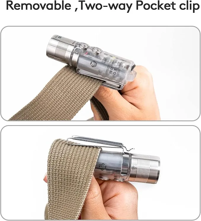 RovyVon A28 G2 EDC Flashlight with Red and White Side Light,1000 Lm Rechargeable,Water Resistant,EDC Pocket Flashlight for Camping and Everyday Carry