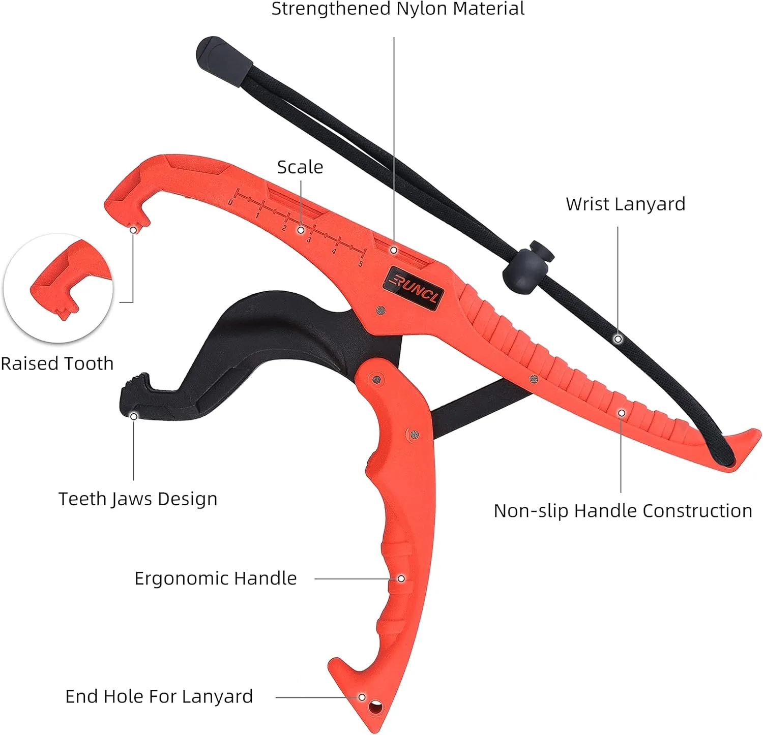 RUNCL Fishing Plier, Fish Lip Gripper Kit, Fishing Remover Extractor, Multi-Function Fishing Tools for Saltwater, Freshwater, Ice Fishing, Premium Fishing Gifts for Men