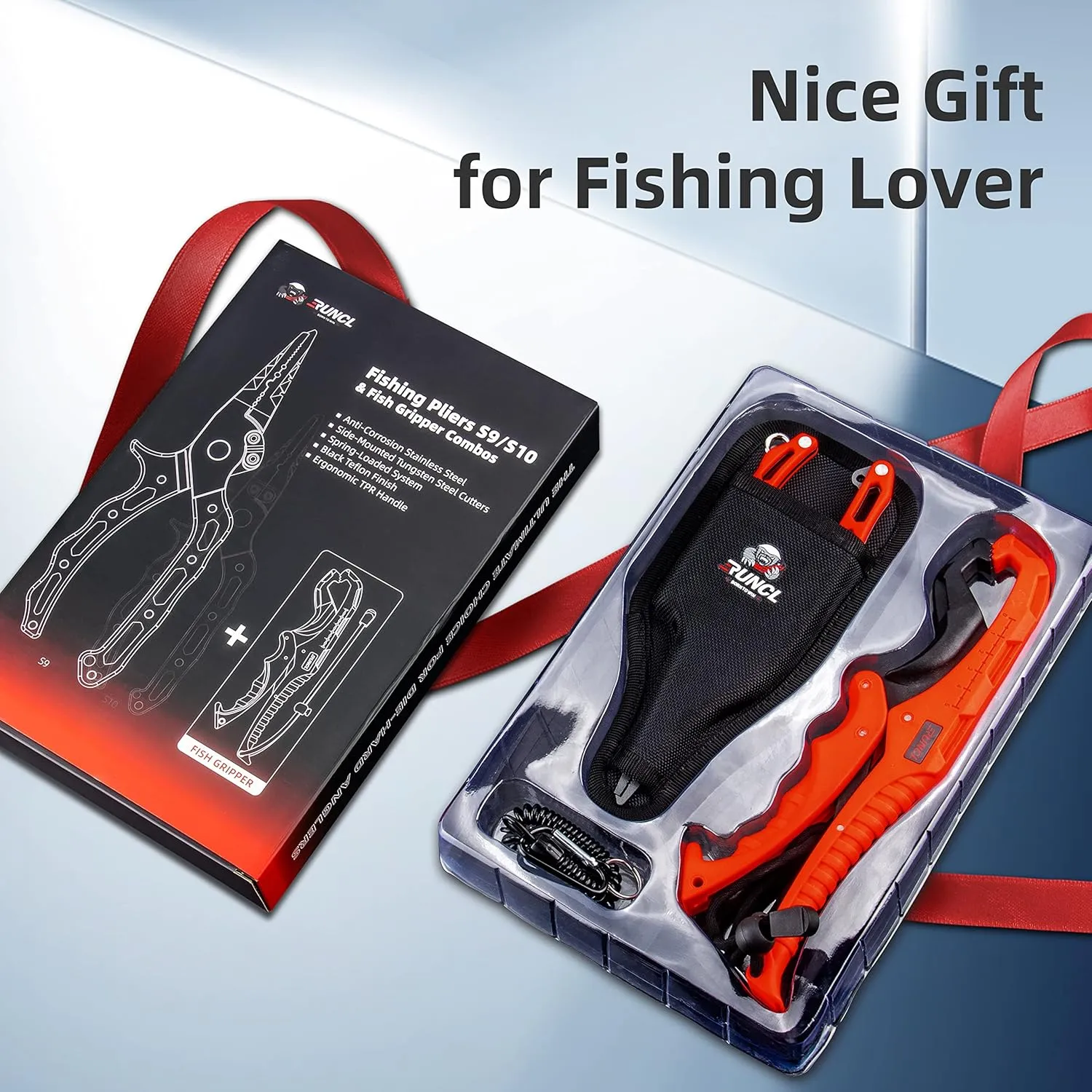 RUNCL Fishing Plier, Fish Lip Gripper Kit, Fishing Remover Extractor, Multi-Function Fishing Tools for Saltwater, Freshwater, Ice Fishing, Premium Fishing Gifts for Men