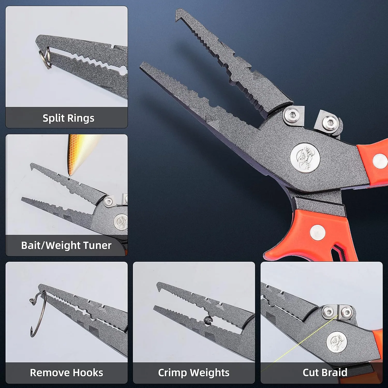 RUNCL Fishing Plier, Fish Lip Gripper Kit, Fishing Remover Extractor, Multi-Function Fishing Tools for Saltwater, Freshwater, Ice Fishing, Premium Fishing Gifts for Men