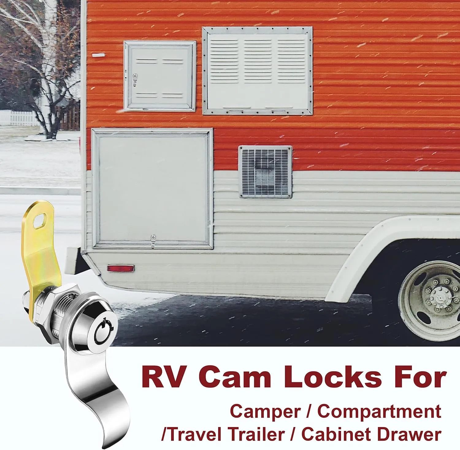 RV Locks for Storage Door 7/8 Inch, RV Compartment Locks for Camper Travel Trailer Cabinet with Keys 7/8", Pack of 8 Locks with 6 Keyed Alike with Manual