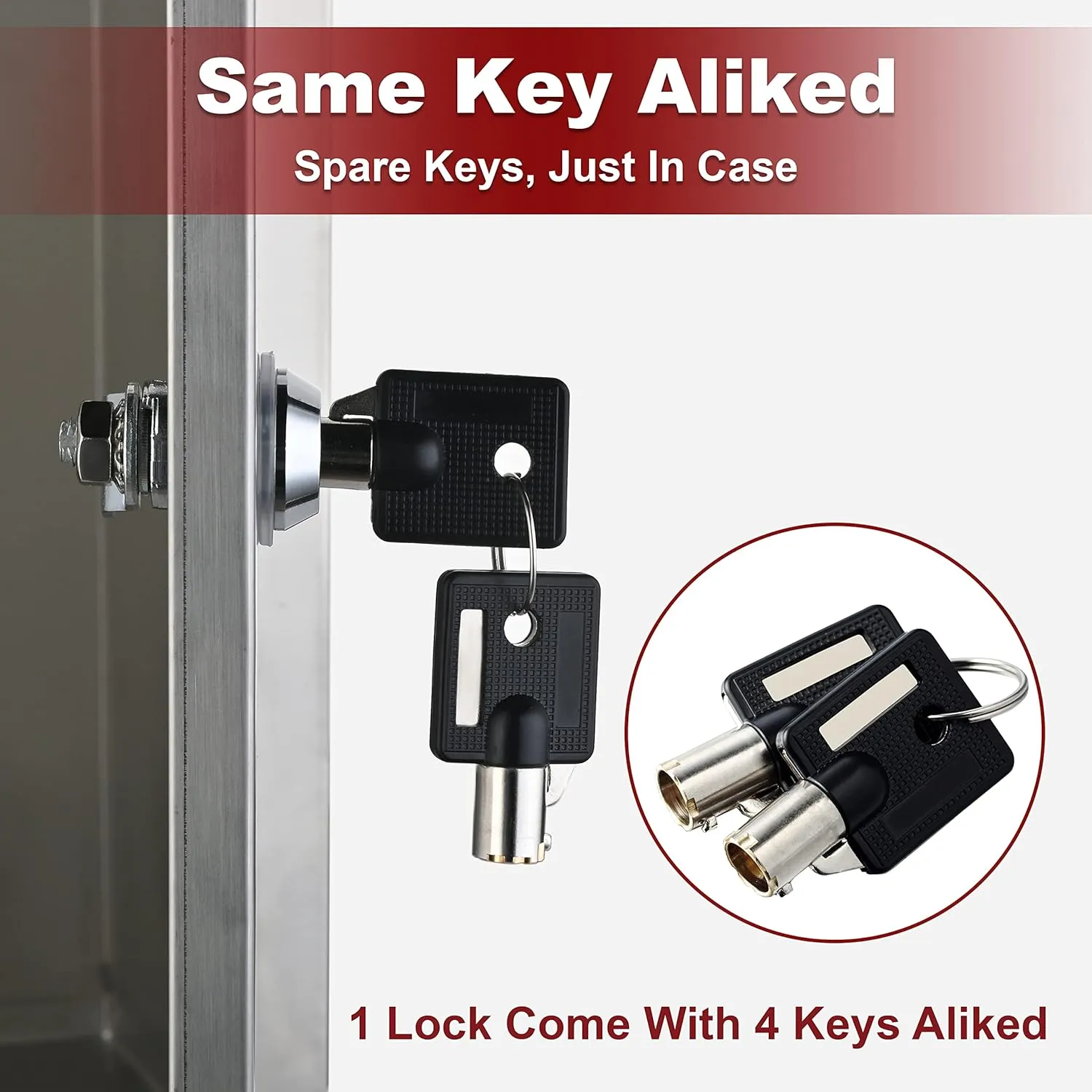 RV Locks for Storage Door 7/8 Inch, RV Compartment Locks for Camper Travel Trailer Cabinet with Keys 7/8", Pack of 8 Locks with 6 Keyed Alike with Manual