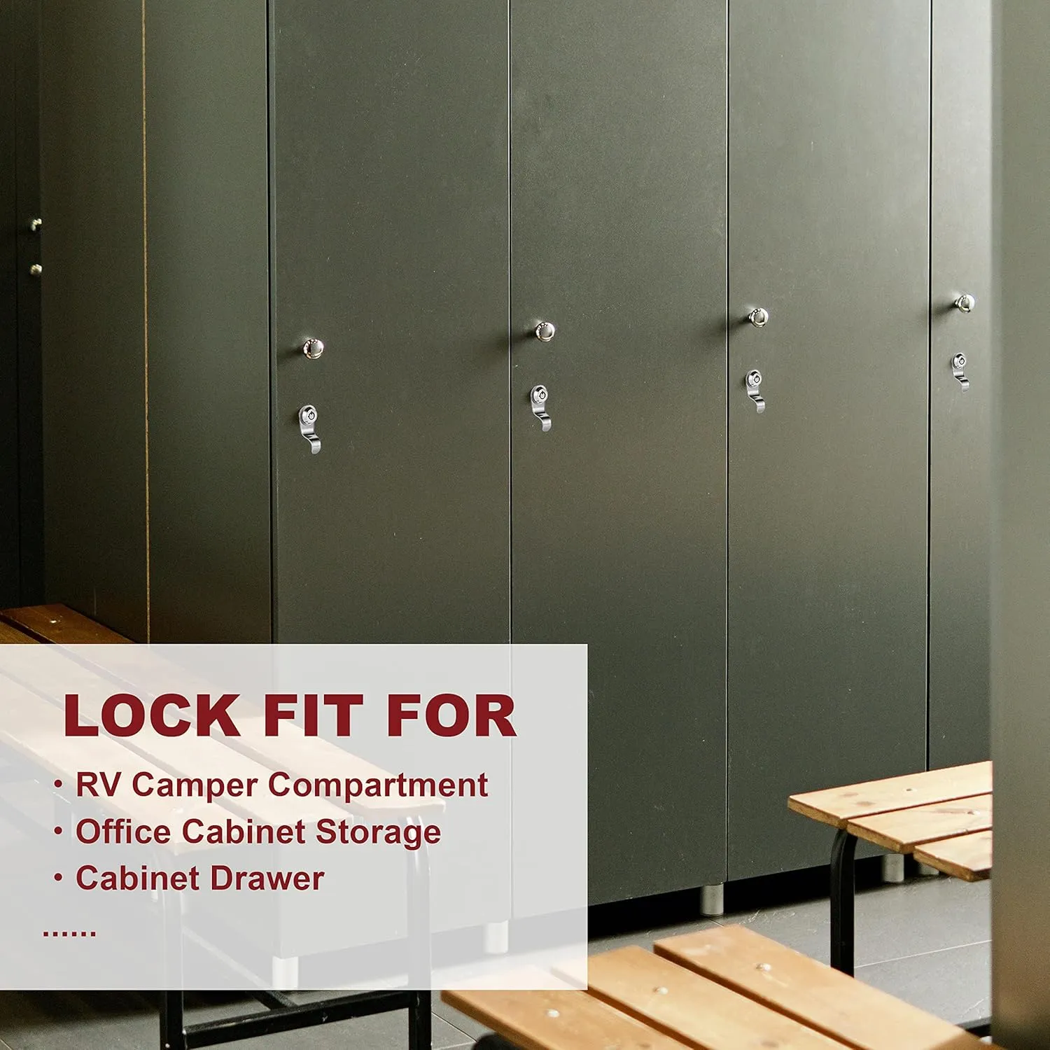 RV Locks for Storage Door 7/8 Inch, RV Compartment Locks for Camper Travel Trailer Cabinet with Keys 7/8", Pack of 8 Locks with 6 Keyed Alike with Manual