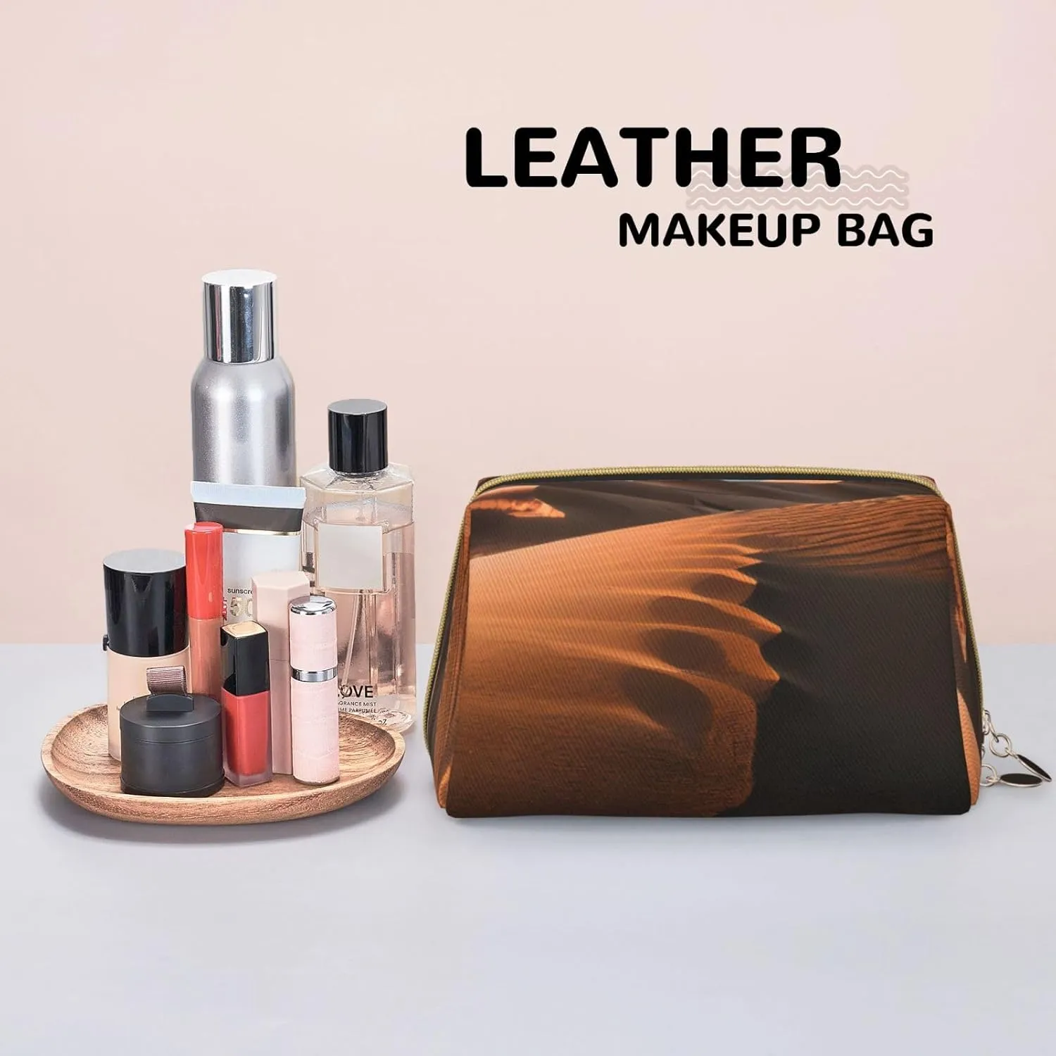 Sand Dunes Toiletry Pouch, Travel-Friendly Makeup Organizer For Makeup Brushes, Lipsticks
