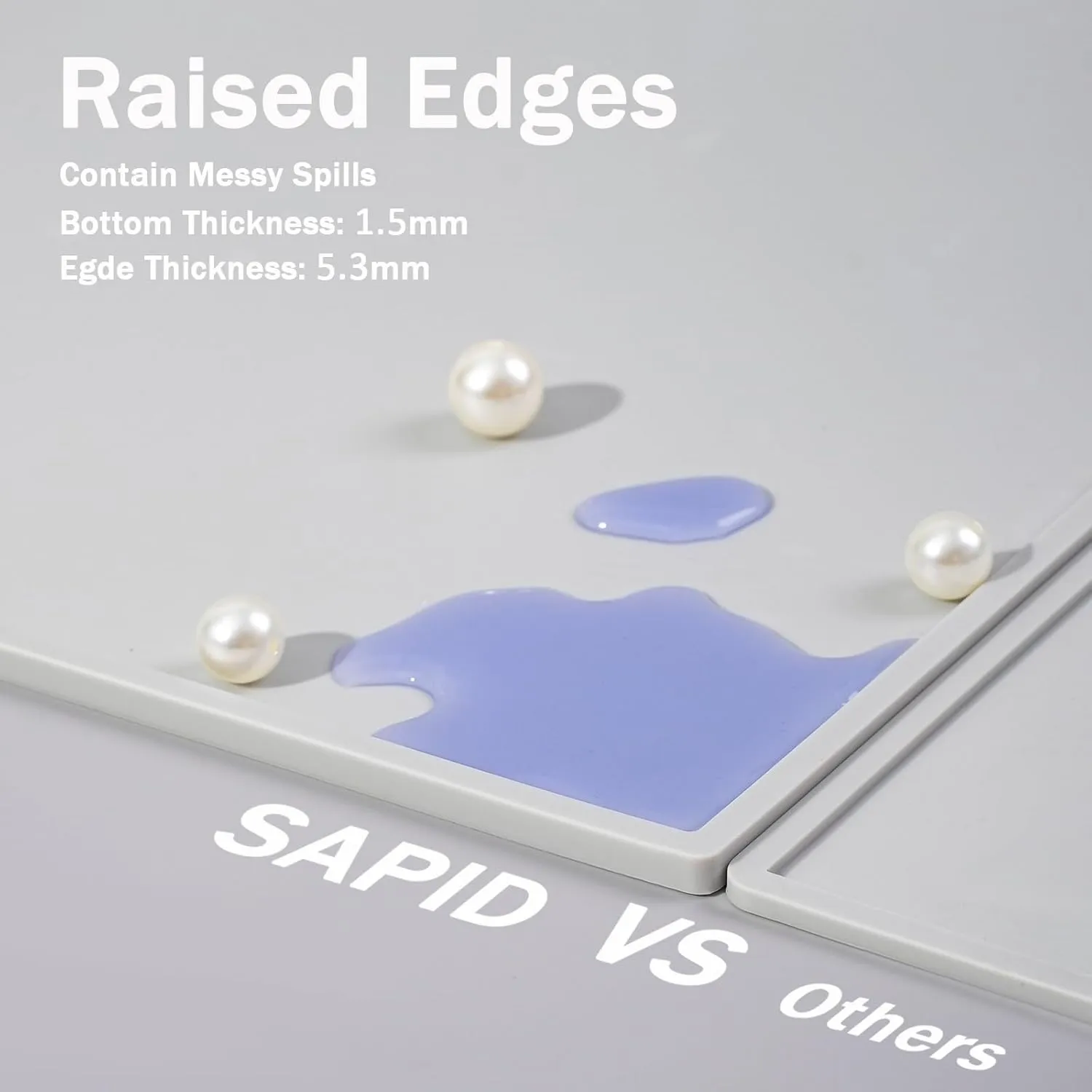 SAPID 32"x24" Extra Large Silicone Mat With Raised Edges, Rolled-Up Silicone Mats For Kitchen Counter Heat Resistant Silicone Mat With Lip, Thick Countertop Protector Mat,Silicone Mats For Crafts,Gray
