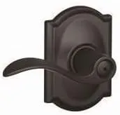 Schlage F40 ACC 622 CAM Accent Door Lever with Camelot Trim, Bed & Bath Privacy Lock, Matte Black