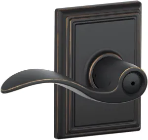 Schlage F40 ACC 716 ADD Accent Door Lever with Addison Trim, Bed & Bath Privacy Lock, Aged Bronze
