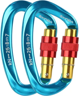 Screwgate Locking Carabiner Clip - Professional Rock Climbing Carabiner Screw Lock,Heavy Duty Carabiners for Climbing,Mountaineer,Hammock,Camping,Outdoor Equipment