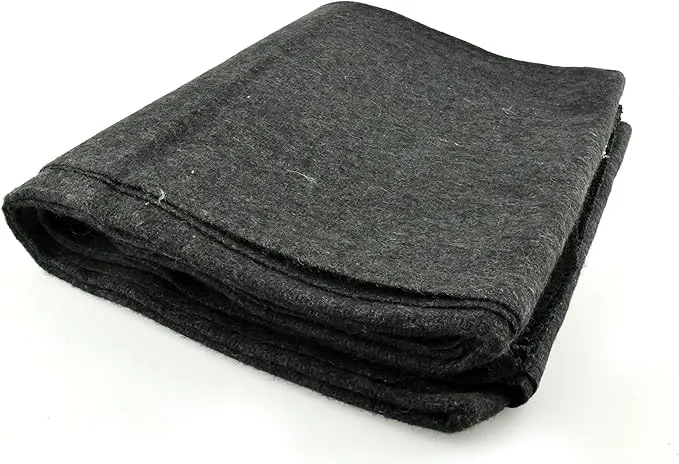 SE 51"x 80" Multipurpose Gray Wool Blanket - 50% Wool, Lightweight 2 lb, Zippered Bag Included - Ideal for Camping, Hiking, Emergency Survival