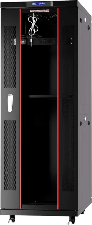 Server Rack - Locking Cabinet - Network Rack Cabinet Enclosure - 42U - Rack Mount - 32 Inch Deep - Server Cabinet - on Wheels - Shelf - Cooling Fan - Thermostat - Sysracks - SRF