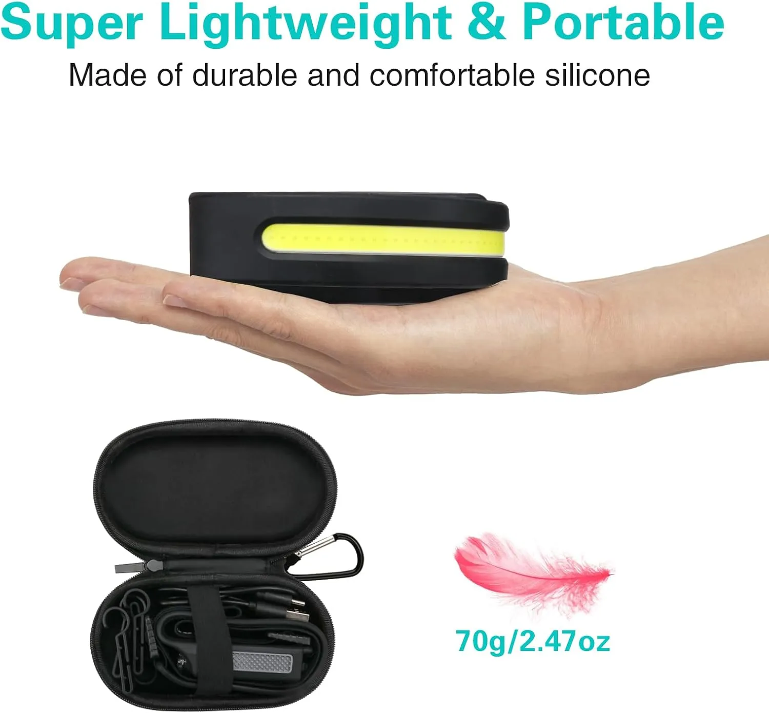 SEVENKA 3 Rechargeable Headlamps with Red Light, LED Headlamp Flashlight with Carrying Case, 1000 Lumen 230° Wide Beam & Spot Light, Sensor Mode, 2.47oz Lightweight Head Lamp for Camping