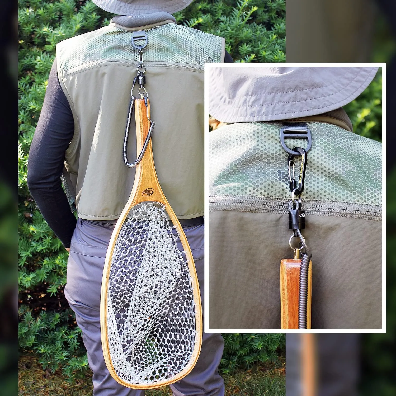 SF Fly Fishing Landing Net Soft Rubber Mesh Trout Net Catch and Release Net