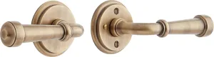 Signature Hardware 479171 Esmond Right Handed Solid Brass Privacy Door Lever Set with 2-3/4" Backset - Antique Brass