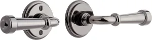Signature Hardware 479178 Esmond Left Handed Solid Brass Privacy Door Lever Set with 2-3/4" Backset - Black Nickel