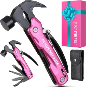 Sister Gifts - Gifts for Sister, Christmas Sister Gifts from Sister Brother- Sister in Law Gifts, Stocking Stuffers for Sister - Mothers Day Birthday Gift for Sister, Multitool Hammer